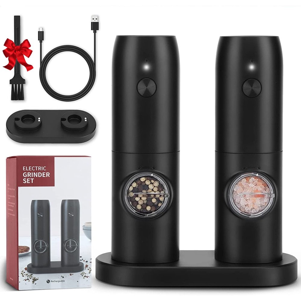 Electric Automatic Salt and Pepper Grinder Set USB Rechargeable